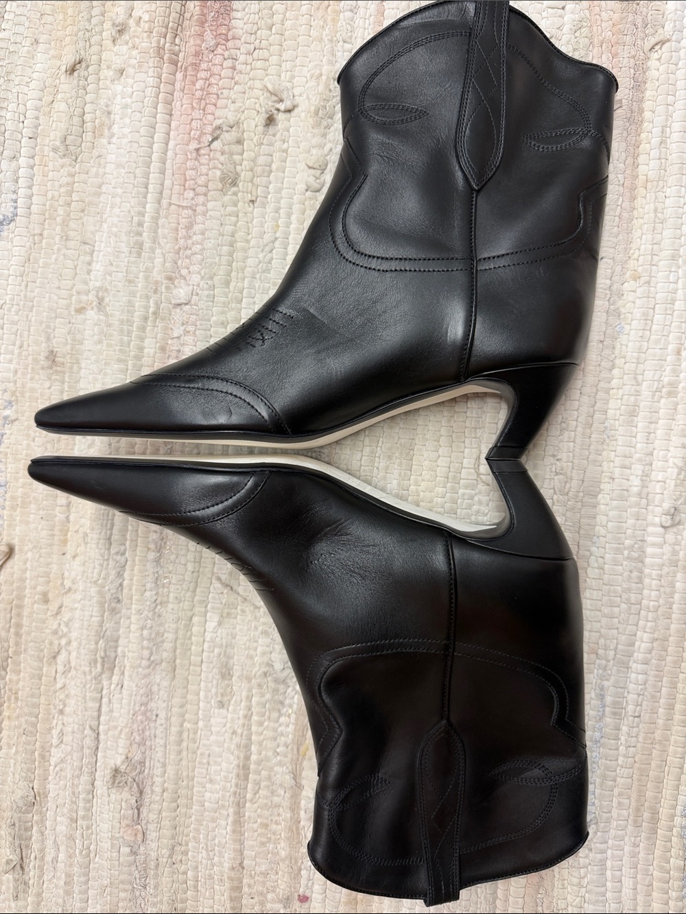 $1,280 Khaite Dallas Leather Black Boots EU 41 US 11-11.5 - Picture 8 of 11